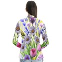 Expressive Watercolor Flowers Botanical Foliage Drape Collar Cardigan View2