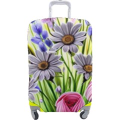 Expressive Watercolor Flowers Botanical Foliage Luggage Cover (large) by GardenOfOphir