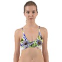 Expressive Watercolor Flowers Botanical Foliage Wrap Around Bikini Top View1