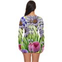 Expressive Watercolor Flowers Botanical Foliage Long Sleeve Boyleg Swimsuit View4