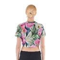 Delightful Watercolor Flowers And Foliage Cotton Crop Top View2