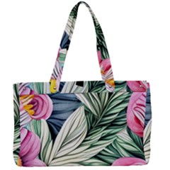 Delightful Watercolor Flowers And Foliage Canvas Work Bag by GardenOfOphir