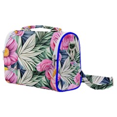 Delightful Watercolor Flowers And Foliage Satchel Shoulder Bag by GardenOfOphir