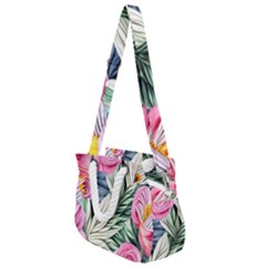 Delightful Watercolor Flowers And Foliage Rope Handles Shoulder Strap Bag by GardenOfOphir