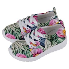 Delightful Watercolor Flowers And Foliage Kids  Lightweight Sports Shoes by GardenOfOphir