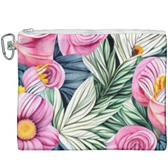 Delightful Watercolor Flowers And Foliage Canvas Cosmetic Bag (xxxl) by GardenOfOphir