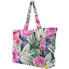 Delightful Watercolor Flowers And Foliage Simple Shoulder Bag by GardenOfOphir