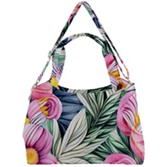 Delightful Watercolor Flowers And Foliage Double Compartment Shoulder Bag by GardenOfOphir