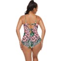 Coral Watercolor Flowers Botanical Foliage Retro Full Coverage Swimsuit View4