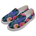 Cute Watercolor Flowers And Foliage Men s Canvas Slip Ons View2