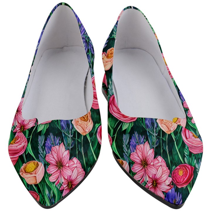 Cute Watercolor Flowers And Foliage Women s Block Heels 