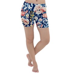 Exquisite Watercolor Flowers And Foliage Lightweight Velour Yoga Shorts by GardenOfOphir