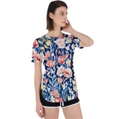 Exquisite Watercolor Flowers And Foliage Perpetual Short Sleeve T-shirt by GardenOfOphir