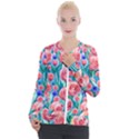 Brilliantly Hued Watercolor Flowers In A Botanical Casual Zip Up Jacket View1