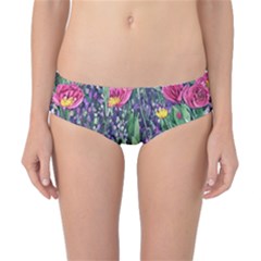 Dazzling Watercolor Flowers And Foliage Classic Bikini Bottoms by GardenOfOphir