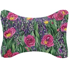 Dazzling Watercolor Flowers And Foliage Seat Head Rest Cushion by GardenOfOphir