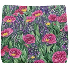 Dazzling Watercolor Flowers And Foliage Seat Cushion by GardenOfOphir