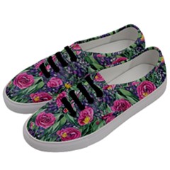 Dazzling Watercolor Flowers And Foliage Men s Classic Low Top Sneakers by GardenOfOphir