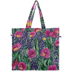 Dazzling Watercolor Flowers And Foliage Canvas Travel Bag by GardenOfOphir