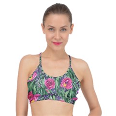 Dazzling Watercolor Flowers And Foliage Basic Training Sports Bra by GardenOfOphir