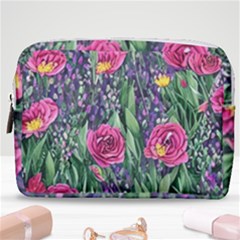 Dazzling Watercolor Flowers And Foliage Make Up Pouch (medium) by GardenOfOphir