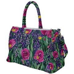 Dazzling Watercolor Flowers And Foliage Duffel Travel Bag by GardenOfOphir