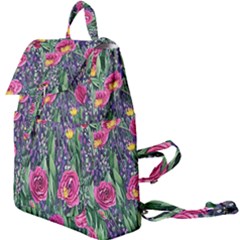 Dazzling Watercolor Flowers And Foliage Buckle Everyday Backpack by GardenOfOphir