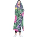 Dazzling Watercolor Flowers And Foliage Wearable Blanket View1