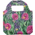 Dazzling Watercolor Flowers And Foliage Foldable Grocery Recycle Bag View1