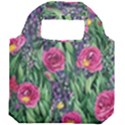 Dazzling Watercolor Flowers And Foliage Foldable Grocery Recycle Bag View2