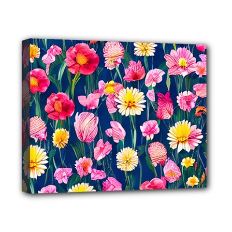 Botanical Flowers Pattern Canvas 10  X 8  (stretched) by GardenOfOphir