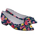 Botanical Flowers Pattern Women s Bow Heels View3