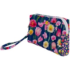 Botanical Flowers Pattern Wristlet Pouch Bag (small) by GardenOfOphir