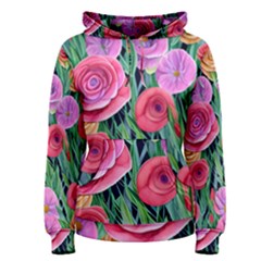 Boho Retropical Flowers Women s Pullover Hoodie by GardenOfOphir