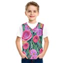 Boho Retropical Flowers Kids  Basketball Tank Top View1