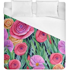 Boho Retropical Flowers Duvet Cover (king Size) by GardenOfOphir