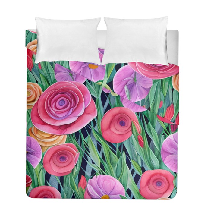 Boho Retropical Flowers Duvet Cover Double Side (Full/ Double Size)