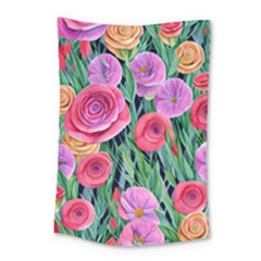 Boho Retropical Flowers Small Tapestry by GardenOfOphir