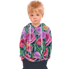 Boho Retropical Flowers Kids  Overhead Hoodie by GardenOfOphir