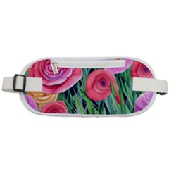 Boho Retropical Flowers Rounded Waist Pouch by GardenOfOphir