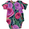 Boho Retropical Flowers Baby Short Sleeve Bodysuit View2