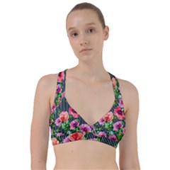 Vintage Botanic Flowers In A Watercolor Sweetheart Sports Bra by GardenOfOphir