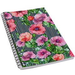 Vintage Botanic Flowers In A Watercolor 5 5  X 8 5  Notebook by GardenOfOphir