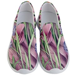 Ottagecore Aesthetics Retro Flowers Pattern Men s Lightweight Slip Ons by GardenOfOphir