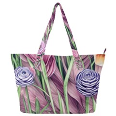 Ottagecore Aesthetics Retro Flowers Pattern Full Print Shoulder Bag by GardenOfOphir