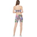 Ottagecore Aesthetics Retro Flowers Pattern Stretch Shorts and Tube Top Set View2