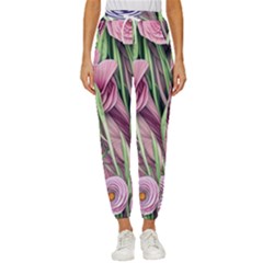 Ottagecore Aesthetics Retro Flowers Pattern Cropped Drawstring Pants by GardenOfOphir