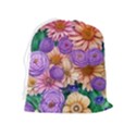 Exotic Tropical Botanical Flowers Pattern Drawstring Pouch (XL) View2