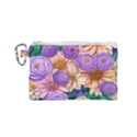 Exotic Tropical Botanical Flowers Pattern Canvas Cosmetic Bag (Small) View1