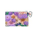 Exotic Tropical Botanical Flowers Pattern Canvas Cosmetic Bag (Small) View2